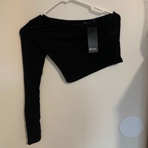NASTY GAL One Shoulder Crop Top